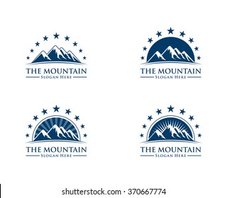 Mountain logo, elegant mountain vector logo design