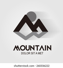 Mountain Logo elements, design, icons, symbols, vector, abstract, set, shapes, innovative and creative inspiration for business company, template collection, website and marketing promotions