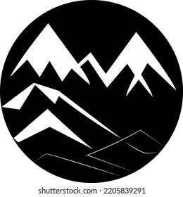 Mountain logo. Mountain elements label