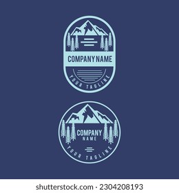 Mountain logo emblem. Adventure retro vector illustration.EPS 10