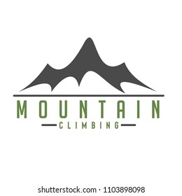 Mountain logo emblem and adventure vector illustration. Simple mountain design element in vintage style for logotype, label, badge, and other design