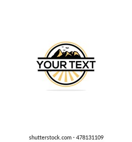 Mountain logo emblem, adventure vector design