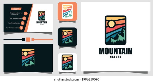 mountain logo emblem design vector template business card