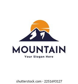 mountain logo emblem, nature color, vector design concept template