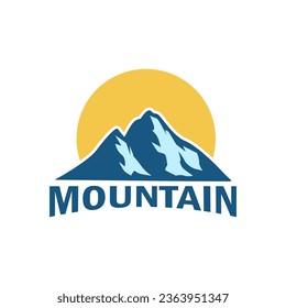 Símbolo del emblema del logotipo de montaña con estilo sencillo