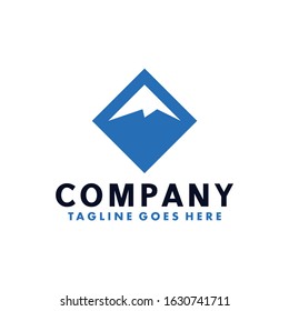 Mountain logo emblem vector template with Modern Concept style. Adventure symbol and hiking Icon for Brand, t-shirt, identity Company and Business.
