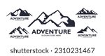 Mountain logo, Mountain expedition and rock climbing vector icons.
