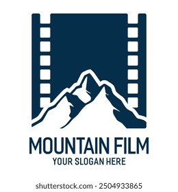 MOUNTAIN LOGO AND FILM VIDEOGRAPHY  CINEMA ABSTRACT VECTOR
