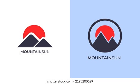 mountain logo with flat concept. vector illustration