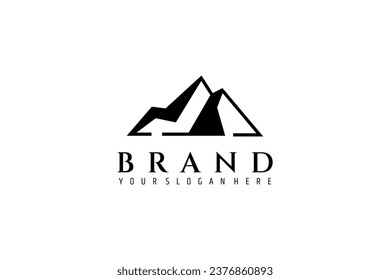 mountain logo in flat design style