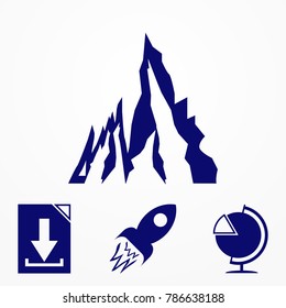 Mountain Logo. Flat design logo template. Vector Illutrator eps.10