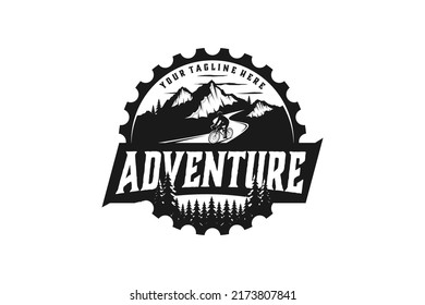 Mountain Logo Gear Circle Shape Badge Stock Vector (Royalty Free ...