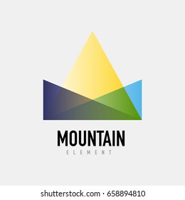 Diseño geométrico del logotipo de montaña, logotipo moderno simple