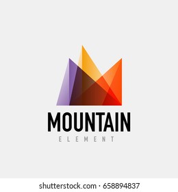 Mountain logo geometric design, simple modern logotype