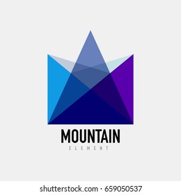 Diseño geométrico del logotipo de montaña, logotipo moderno simple