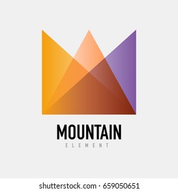 Diseño geométrico del logotipo de montaña, logotipo moderno simple