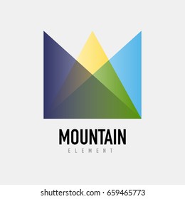 Mountain logo geometric design, simple modern logotype