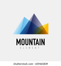 Mountain logo geometric design, simple modern logotype