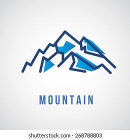 Mountain Logo - Geometric Sign - Vector Logo Sign Template. Mountain water logo. Design element.