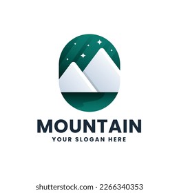 Mountain logo gradient illustration icon badge