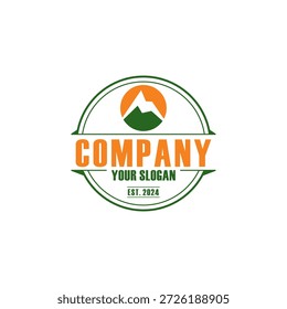 Logo de montaña, Vector de logo de senderismo