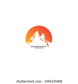 mountain logo ,hill, nature, glyph web icon template vector illustrasion