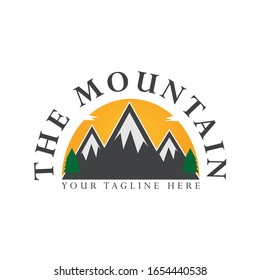 Logo de la montaña. Plantilla de logotipo de colinas.
