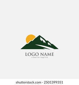 Mountain logo, hill, travel, peak, landscape fully editable vector logo template