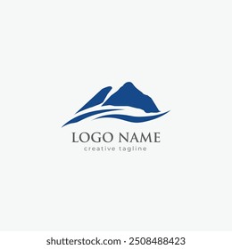 Mountain logo, hill, travel, peak, landscape fully editable vector logo template