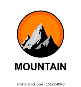 Mountain logo with hilltop. Vintage label for branding projects. Vector illustration.