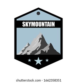 Mountain logo with hilltop. Vintage label for branding projects. Vector illustration.