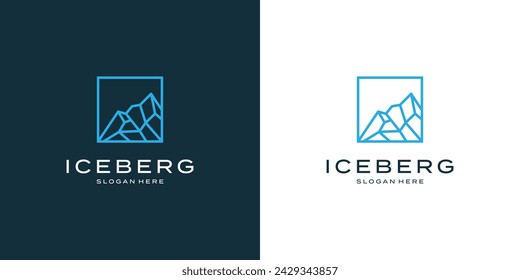 Berglogo oder Eisberg-Symbol Vektor-Logo-Design
