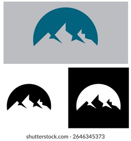 mountain logo icon with 3 original black and white references