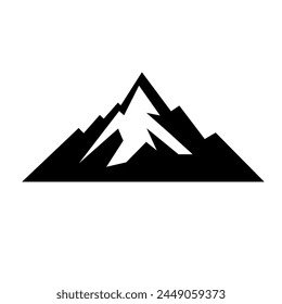 mountain logo Icon black Minimal vector illustration Flat Pictogram Symbol