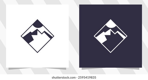 Mountain Logo Icon Desain Vector