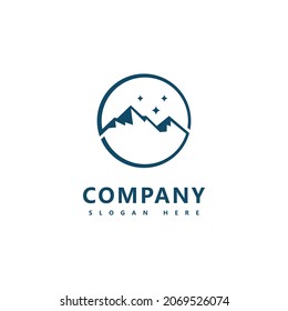 Mountain logo icon desain vektor template