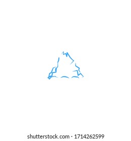 mountain logo icon design with simple line art style