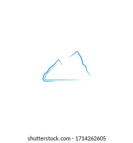mountain logo icon design with simple line art style
