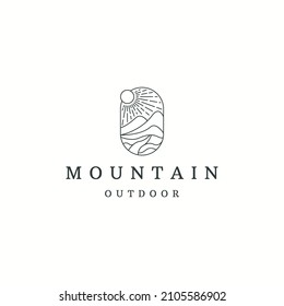 Mountain logo icon design template flat vector illustration