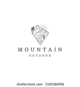 Mountain logo icon design template flat vector illustration