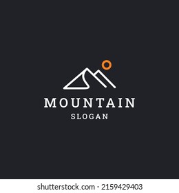 Plantilla de diseño de icono de montaña vectorial
