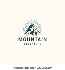 Mountain logo icon design template flat vector