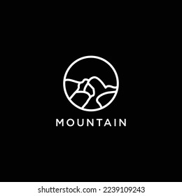 Plantilla de diseño de iconos de logotipo de montaña vector plano