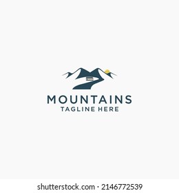 Vector de iconos de logotipo de montaña