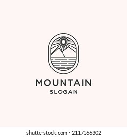 Mountain logo icon flat design template 