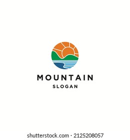 Mountain logo icon flat design template 