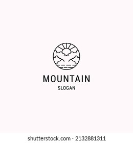 Mountain logo icon flat design template