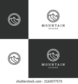 Mountain logo icon flat design template 