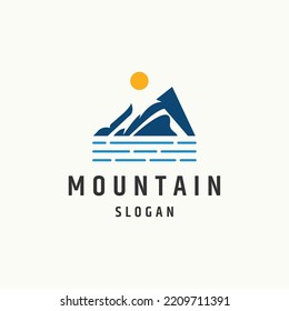 Mountain logo icon flat design template 
