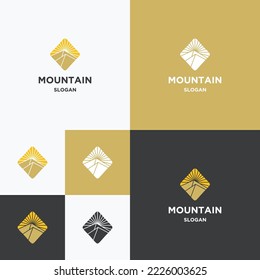 Mountain logo icon flat design template